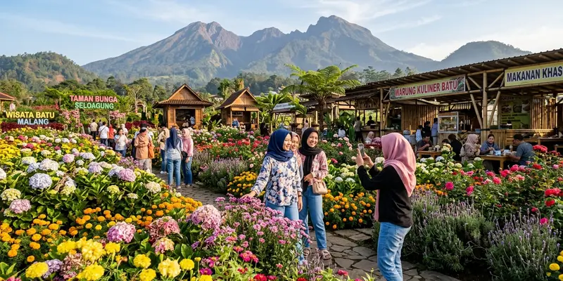 Wisata Bunga di Batu: Dusun Kuliner Batu sebagai Spot Foto Musiman